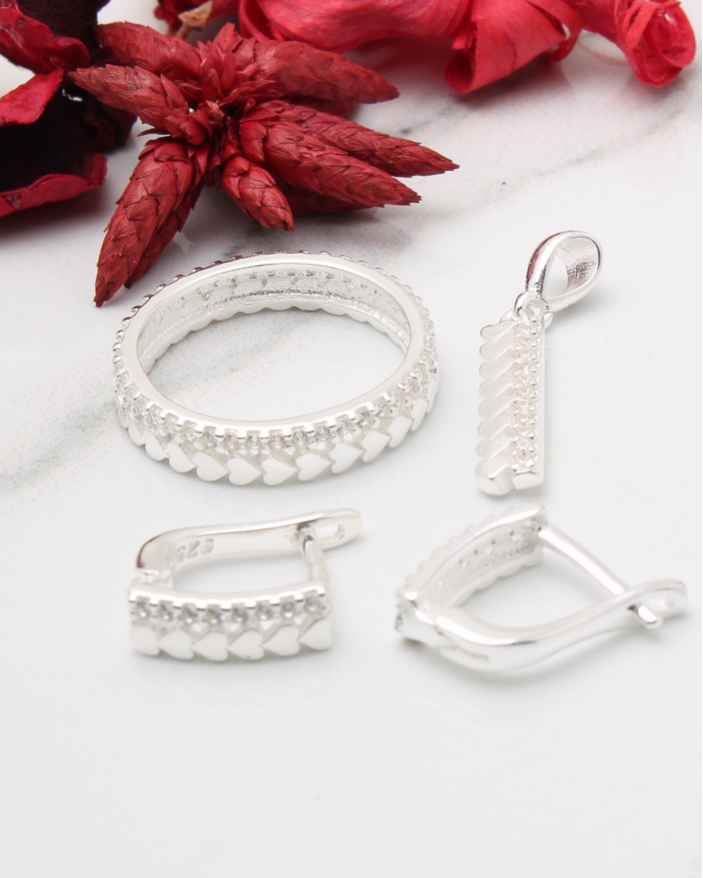 Set argint si cubic zirconia cod 3-43637, gr7.1