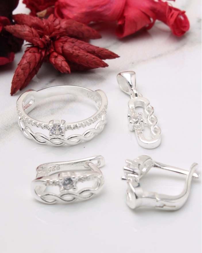 Set argint si cubic zirconia cod 3-43646, gr6.6