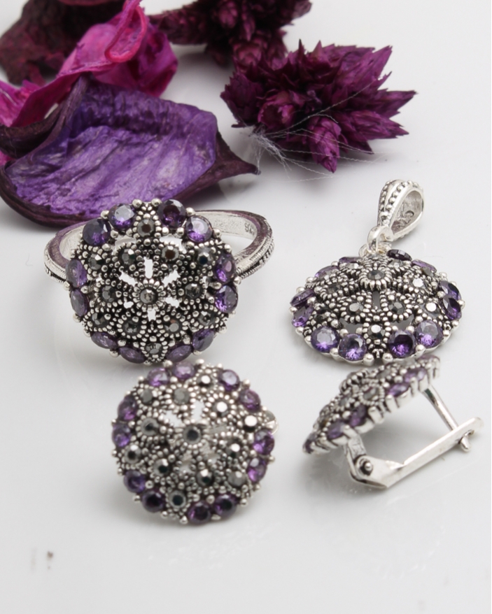 Set argint cu marcasite cod 3-43671, gr9.2