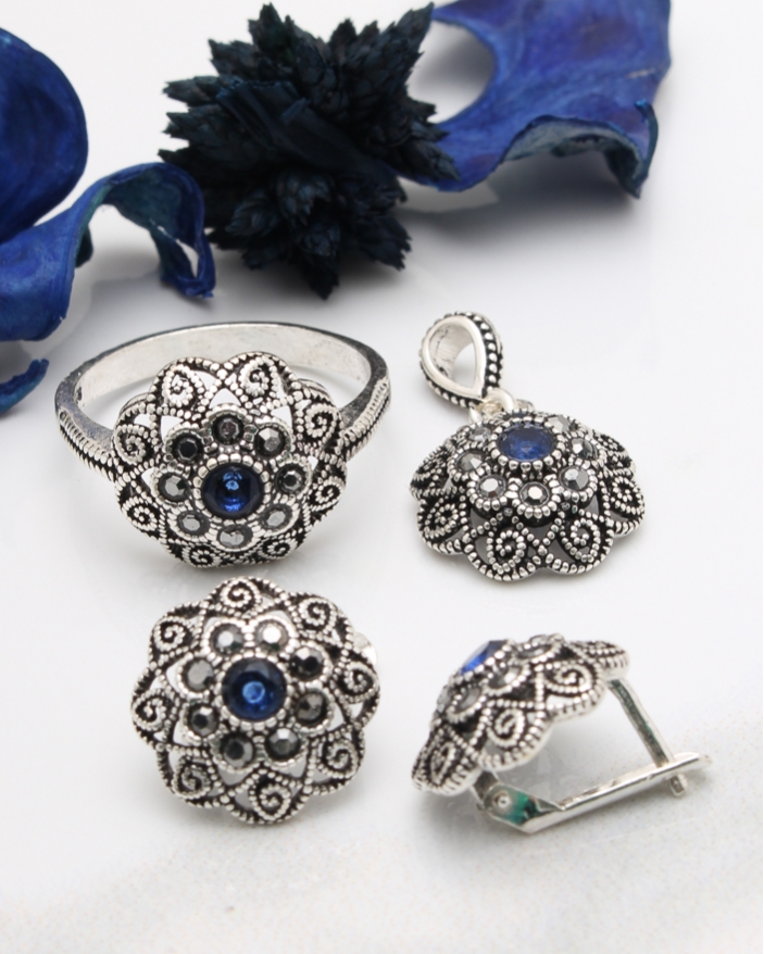 Set argint cu marcasite cod 3-43685, gr7.5