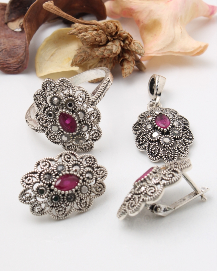 Set argint cu marcasite cod 3-43702, gr8.9