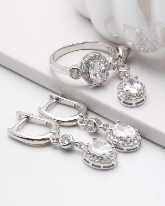 Set argint si cubic zirconia cod 3-45747, gr9.2