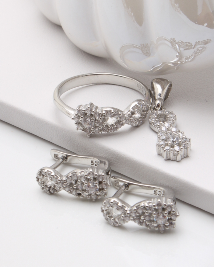 Set argint si cubic zirconia cod 3-45779, gr6.4