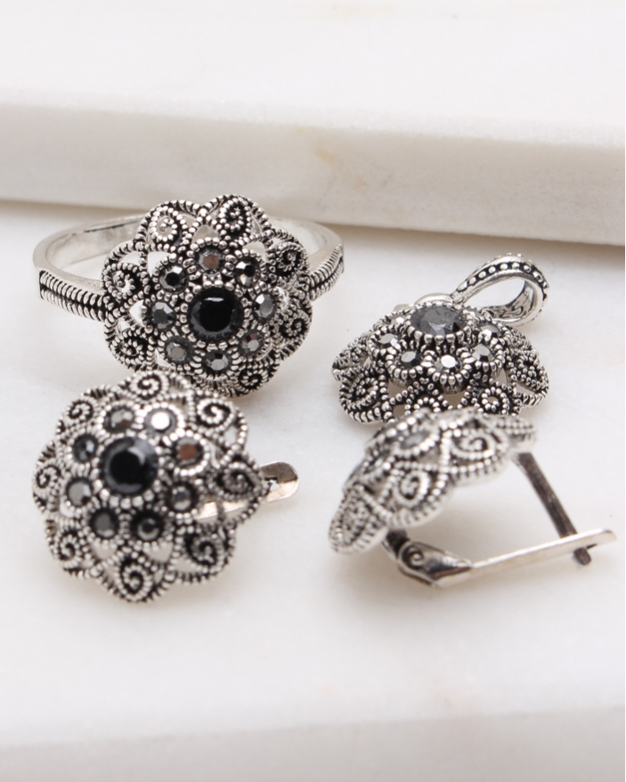 Set argint cu marcasite cod 3-48793, gr8.3