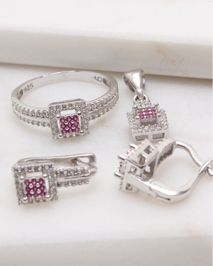 Set argint si cubic zirconia cod 3-48876, gr7.2