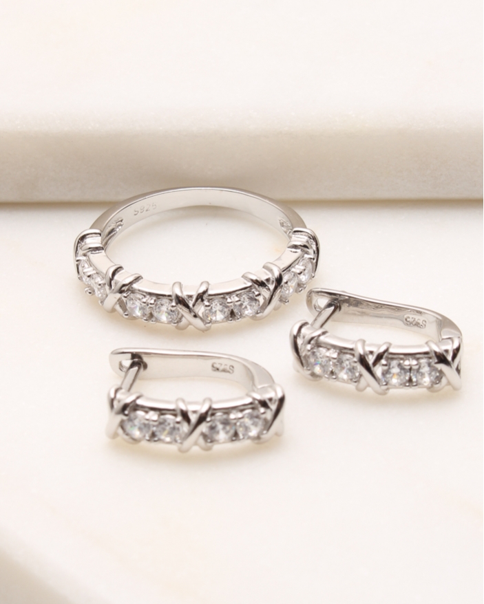 Set argint si cubic zirconia cod 3-49543, gr5.5