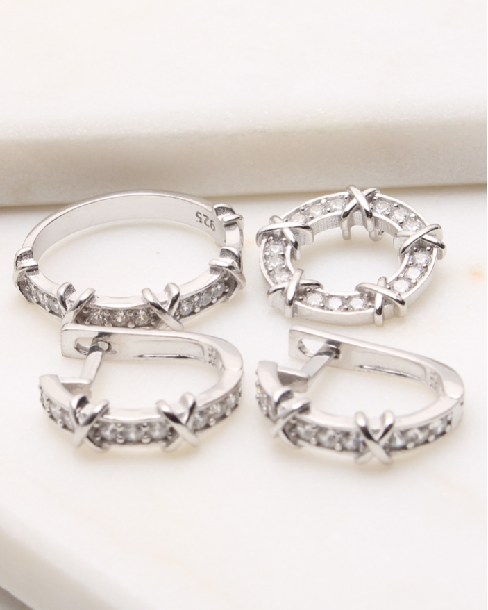 Set argint si cubic zirconia cod 3-49556, gr9.2