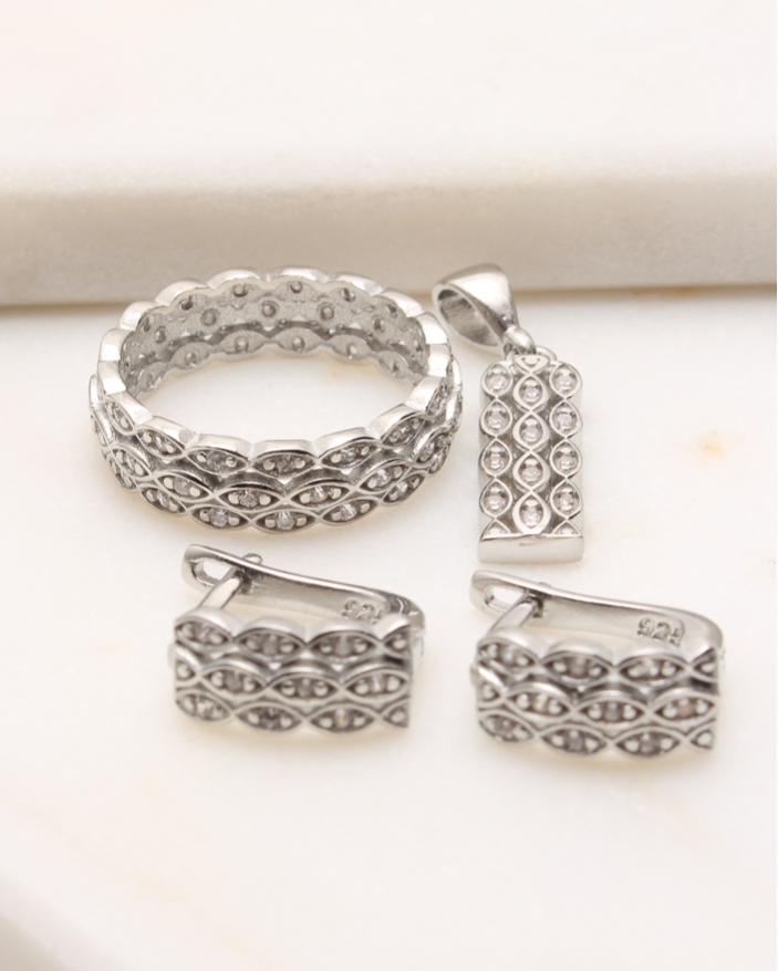 Set argint si cubic zirconia cod 3-49568, gr8.3