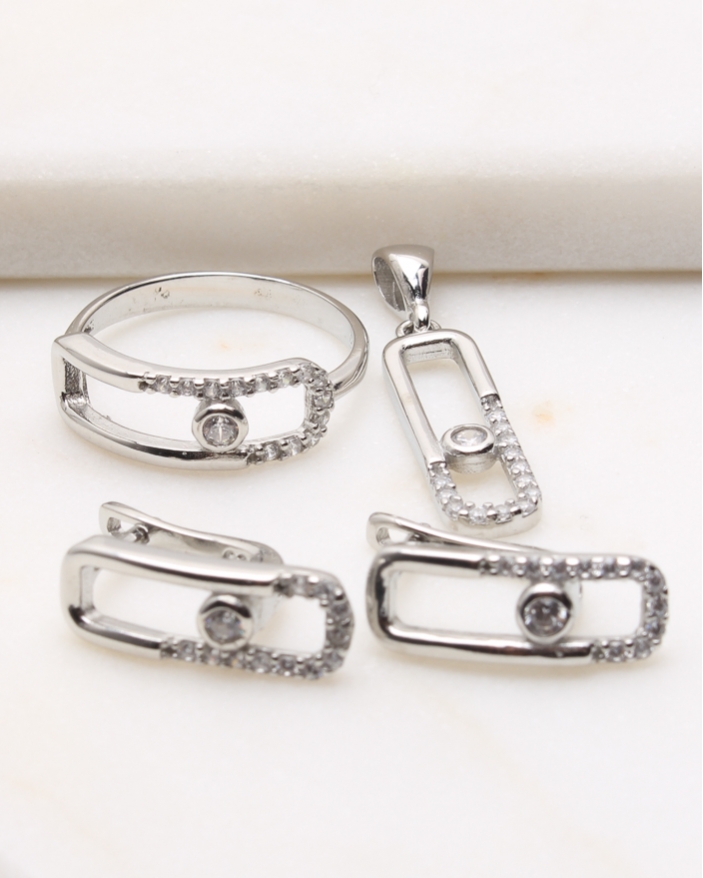 Set argint si cubic zirconia cod 3-49571, gr7.6