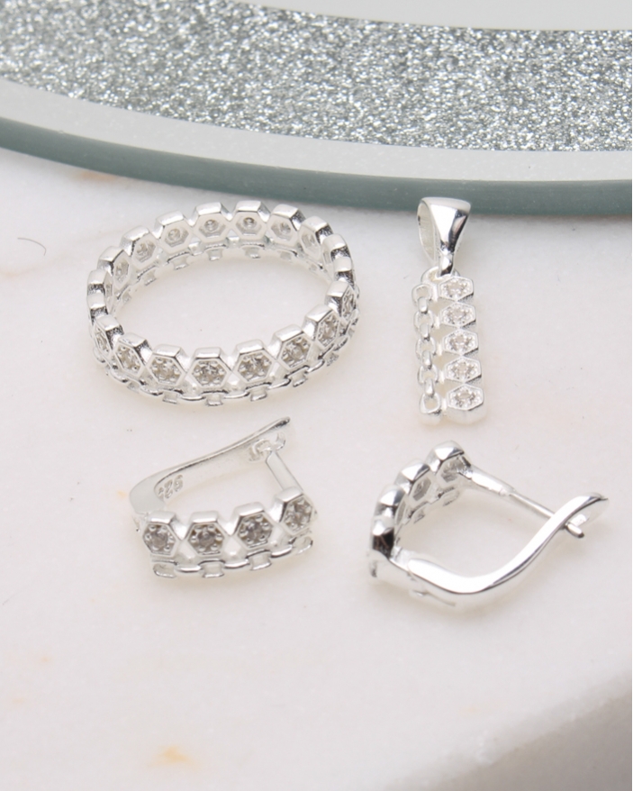 Set argint si cubic zirconia cod 3-50618, gr7.3